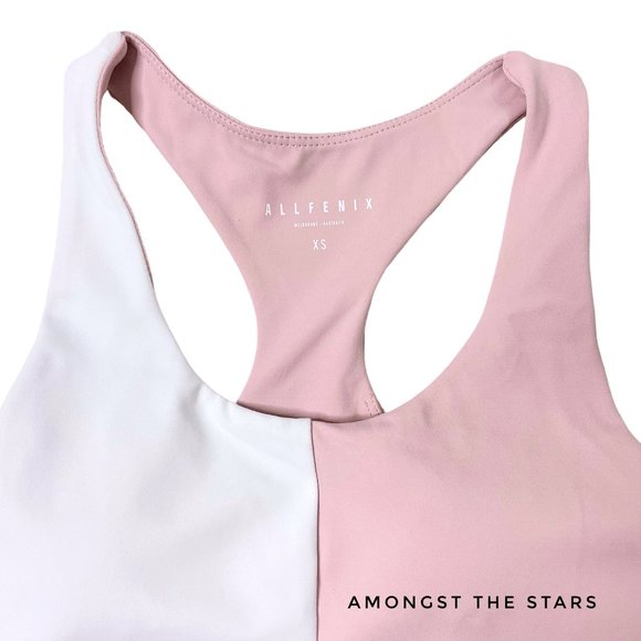 All Fenix Three Stone Pink White Grey Colorblock Sports Bra - Picture 6 of 9